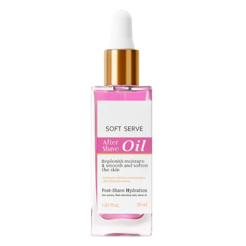 Strawberry Vanilla After Shave Oil, Moisturize and Smooth Skin, Prevent Ingrown Hairs & Dryness, Soft Serve After Shave Oil for All Skin Types (1.01 fl. oz.)
