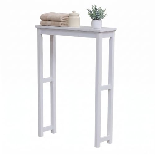 Over the Toilet Storage Shelf - White Bathroom Organizer with Open Shelf, 29 Inch Wide - Variation: Toilet Shelf