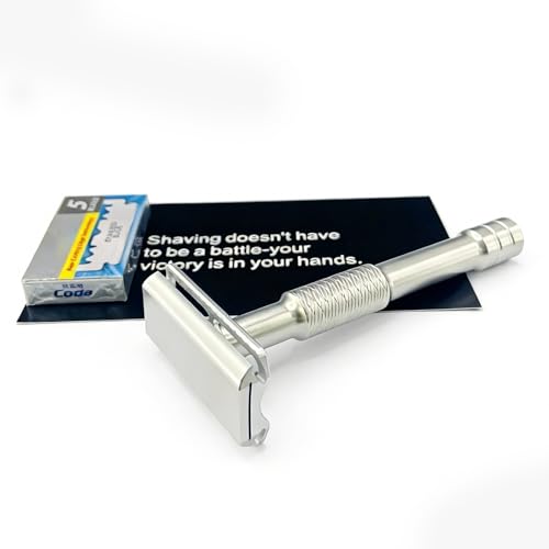 Aggress Variation: KAMPFE CNC Aluminum Double Edge Safety Razor with 5 Blades - Reusable