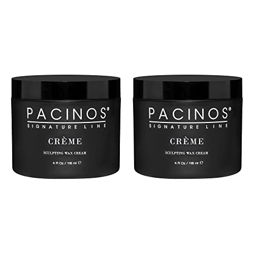 Pacinos Creme Hair Sculpting Wax Cream 4oz Pack of 2 Medium Shine, Water Soluble Styling