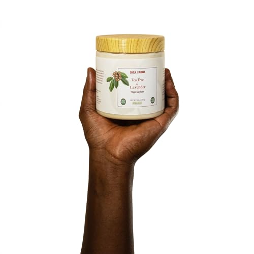 Natural Shea Body Butter with Tea Tree & Lavender - Deep Moisturizer 14 oz