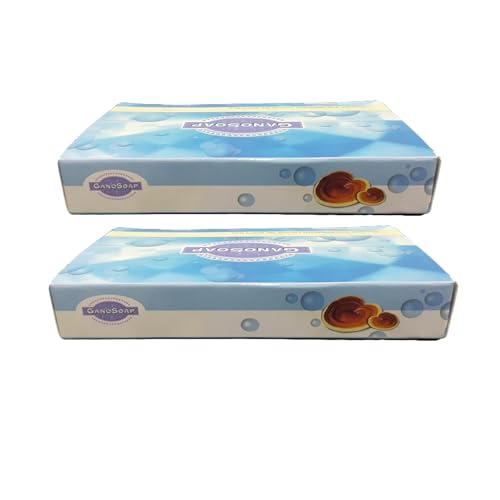 GANO Goat Milk Soap with Ganoderma Extract ? Gentle Cleansing Bar for Face & Body, Moisturizing and Nourishing Formula, (Pack of 2, 4 Bar Soap)