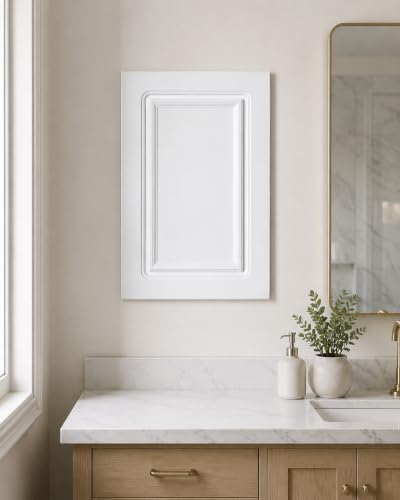 White Recessed Medicine Cabinet - 16 x 22 Inch Wall Mount Bathroom Storage with Adjustable Shelves