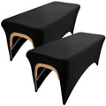 Black Lash Bed Cover Massage Table Cover Protector with Cut-Out for Leg Room£¬ Stretch Rectangular Table Cover for 6FT Eyelash/Spa/Message Bed £¨72"X30"X30" (Black 2 Pcs)