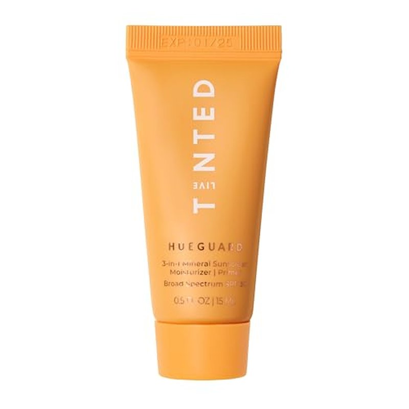 Live Tinted Hueguard¢ç Mini 3-in-1 Mineral Sunscreen, Moisturizer, & Primer for Face and Body - Hydrate and Protect the Skin Year Round - SPF 30 to Protect Against UVA/UVB Rays, 0.5 Fl Oz