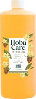 Jojoba Oil 32 Oz - Pure Cold Pressed Carrier Oil for Skin, Hair & Beard Care - Vegan & Hexane Free
