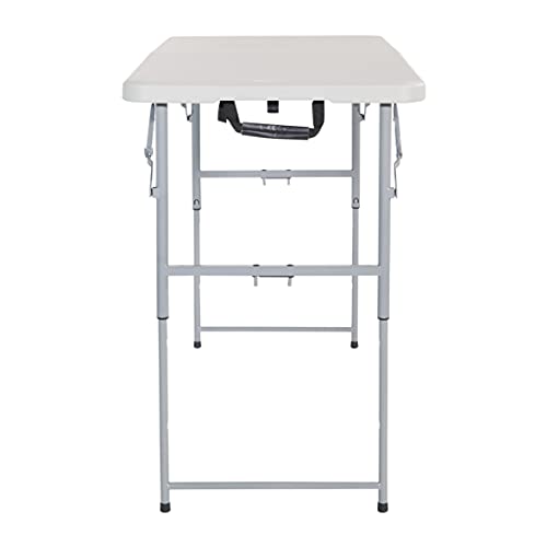4-Foot Height Adjustable Resin Folding Table - Indoor Outdoor Utility
