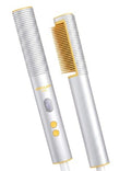 SHEGLAM 3D Ionic Hair Straightener Brush with Gold Comb, Frizz Control & Anti-Scald