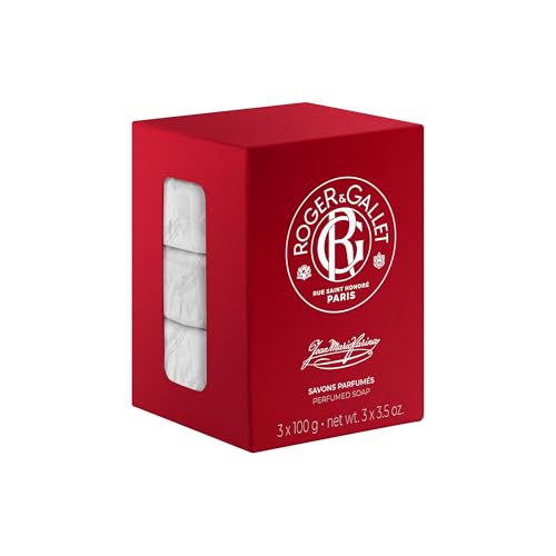 Roger & Gallet French-Milled Perfumed Soap Bar Gift Set - Jean Marie Farina Citrus Aromatic, 3 Pack 3.5 oz each
