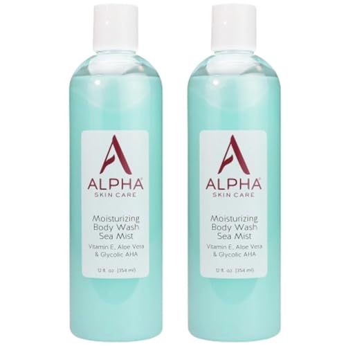 Alpha Skin Care Moisturizing Body Wash with Glycolic AHA - 12 Fl Oz Pack of 2