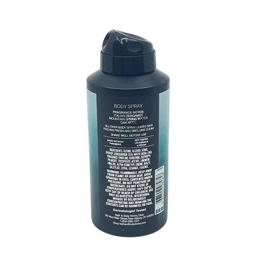 Men's Freshwater Body Spray Set - Deodorizing Rejuvenating Scent, 3.7 Oz x 2, Alps-Inspired Fragrance