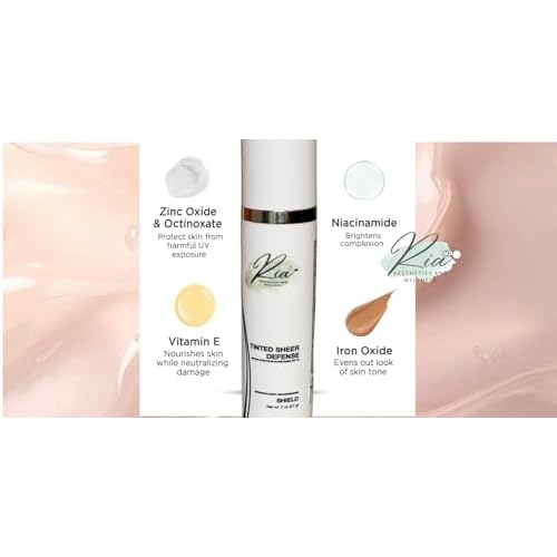 Ria Tinted Sheer Defense | Lightweight Oil-Free Tinted Moisturizer with SPF 46, Broad Spectrum Zinc Oxide Face Sunscreen & Skin Tint for Hydrating Daily Sun Protection, Made in USA