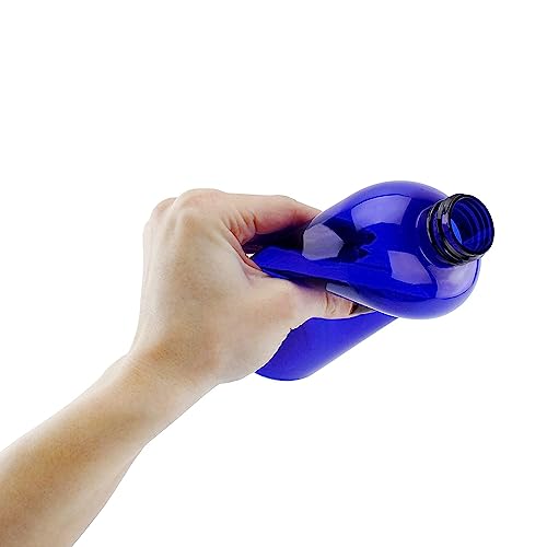 16oz Blue Plastic Spray Bottles with Mist & Stream Sprayers - Pack of 6 - Cobalt Blue