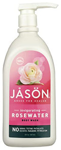 Invigorating Glycerine Rosewater Body Wash Pack of 3 - Paraben-Free, 30oz
