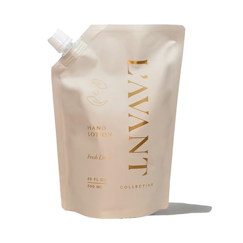 L'AVANT Collective Luxury Hand Lotion Refill - Fresh Linen High Performing Moisturizing Hand Cream for Dry, Cracked Hands Fragrance - Shea Butter Heal & Restore Softens Skin Fresh Linen 20 Oz