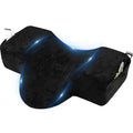 IMENE Lash Pillow for Lash Extensions Black Memory Foam Ergonomic Bed Pillow with Velvet Cover & Organizer Pockets