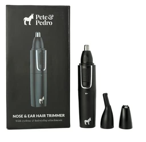 Nose & Ear Hair Trimmer with 3 Attachments - Waterproof Rechargeable Grooming Tool