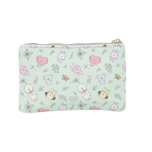 Impressions Vanity BT21 3-PC. Makeup Bag Set with Large, Medium, and Small Pouches, Makeup Organization with Inner Slip Pocket, Clear PVC Material, Travel Cosmetic Bag for Women's Daily Essentials