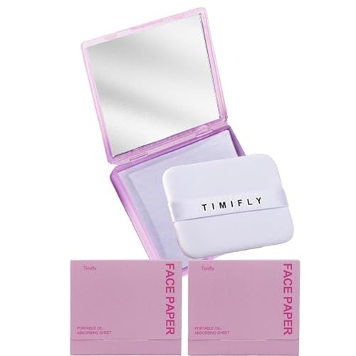 Oil Blotting Paper - 300 Sheets with Mirror, Puff & Refills, Absorbs Excess Face Oil, Controls Shine, Saves Makeup, The On-the-Go Essential for a Flawless, Matte Finish All Day