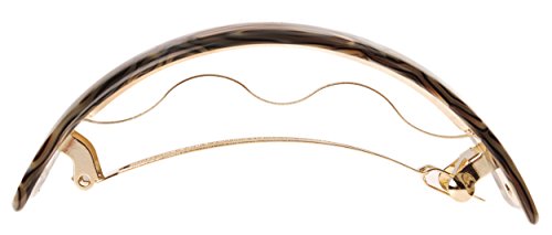 France Luxe Extra Volume Onyx Hair Barrette for Thick Hair, 4 Inch