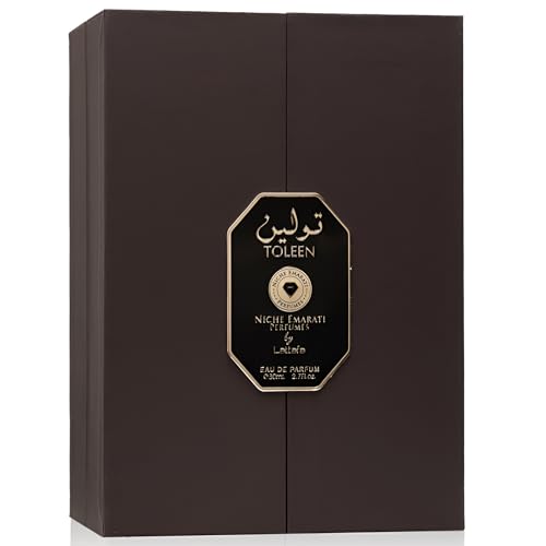 Lattafa Niche Emarati Toleen Eau de Parfum - Amber, Floral, Fruity, Musky - 2.7 oz / 80 ml - Amber Wood & Floral Variation