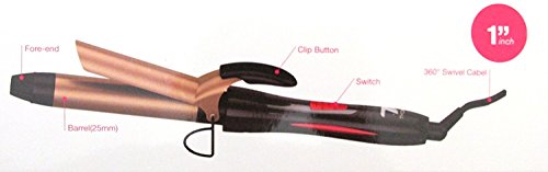 Professional Ceramic Curling Iron 1 Inch - Adjustable Heat, Dual Voltage