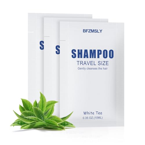 Travel Size Shampoo Packets Bulk - 30 Individually Sealed 0.35oz White Tea Scent