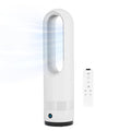 22-Inch Bladeless Tower Fan with Remote, 8 Speeds, Oscillation & Timer - White