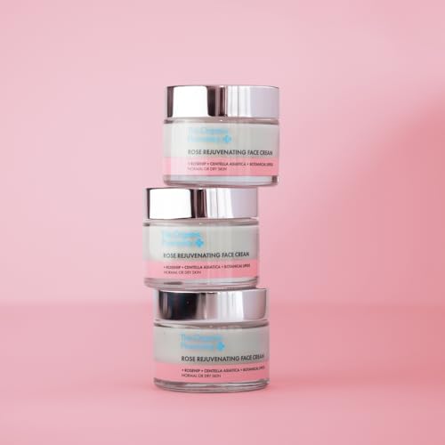 Organic Rose Rejuvenating Face Cream - Anti-Aging Moisturizer with Rosehip & Centella, 50ml