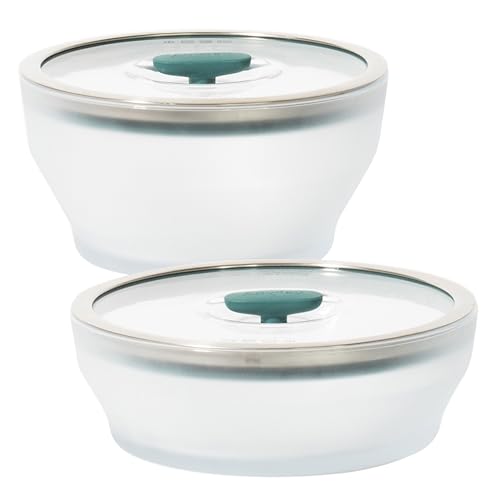 Anyday Kale 4-Piece Microwave Cookware Set with Frosted Glass Lids