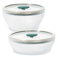 Anyday Kale 4-Piece Microwave Cookware Set with Frosted Glass Lids