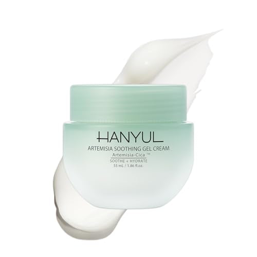 Hanyul Artemisia Soothing Gel Cream Moisturizer with Centella Asiatica and Niacinamide | Calming Water Cream | Cooling, Hydrating, Suitable for Sensitive & Acne-Prone Skin, 1.86 fl. oz.