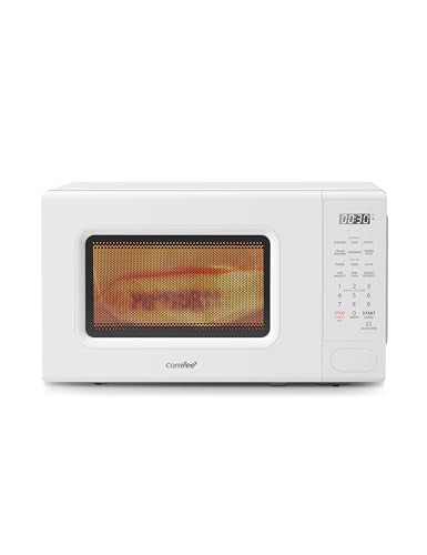 Countertop Microwave Oven 0.7 Cu.Ft 700W White - Modern Style, Child Lock