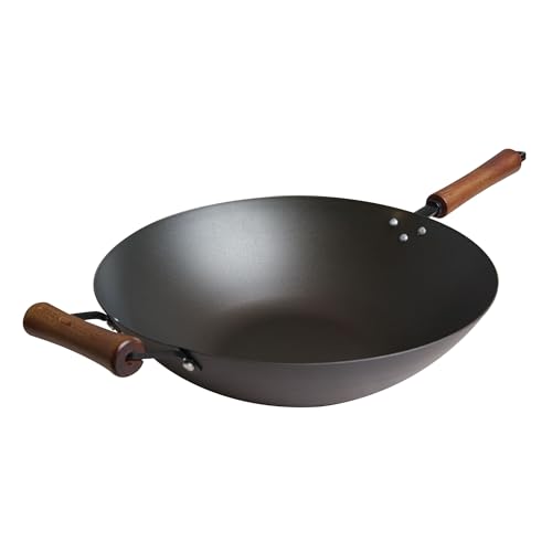 Joyce Chen 14-Inch Preseasoned Carbon Steel Wok - Classic Series, Non-Stick, Ready to Use