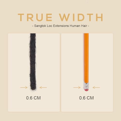 18 Inch Human Hair Loc Extensions - 40 Strands, Handmade Dreadlocks, Variation 1b / 18 Inch-40s