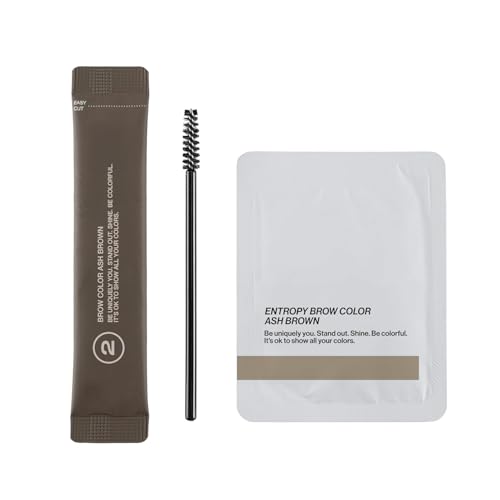 ENTROPY MAKEUP One-Use Brow Color Kit Ash Brown, Quick & Easy Eyebrow Lightening for All Hair Colors, Eyebrow Kit, Single Application, Gentle Formula, Lasts Up to 4 Weeks