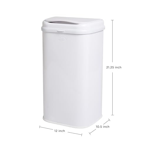 White Adult Diaper Pail 13-Gallon Stainless Steel Odor Locking Disposal Bin