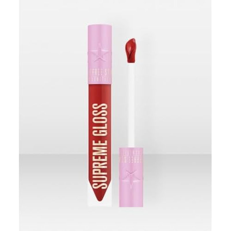 Jeffree Star Cosmetics Supreme Gloss ? Red Affair (Medium) ? Full-Pigment, High-Shine, Non-Sticky Lip Gloss with Rose Petal Applicator, Vegan & Cruelty-Free Formula