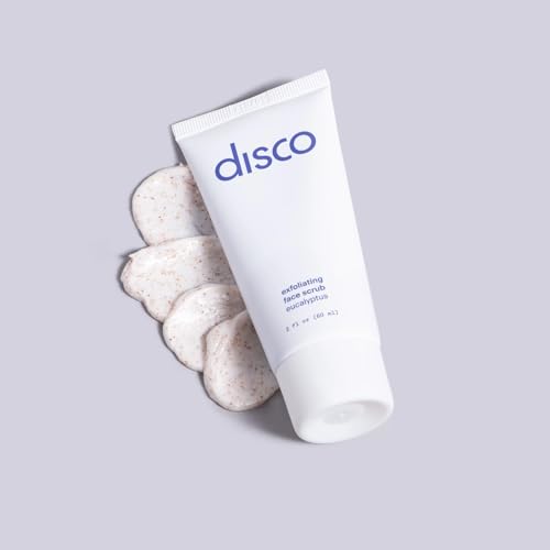 Disco Men¡¯s Renewing Face Scrub ? Natural & Organic Deep Exfoliating Cleanser & Pre Shave Wash, Soften, Remove Blackheads & Ingrown Hair, Eucalyptus, Paraben-Free with Coffee Extract, AHA & BHA, 2oz