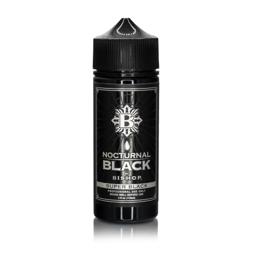 Bishop Nocturnal Super Black Tattoo Ink 4oz - High Saturation, Velvet Texture, Sterilized USA