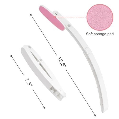 Self Tanner Brushes- Extra Large Body Makeup Brush & Back Lotion Applicator, 2 Pcs, Body, Leg and Face Kabuki Brush, Back Applicator for Self Tan, Sunscreen, Lotion, Makeup, Blend & Blur (Rose Gold)
