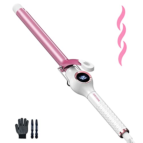 ORYNNE 3/4 Inch Ceramic Curling Iron with Digital Temp Control & Auto Shut Off