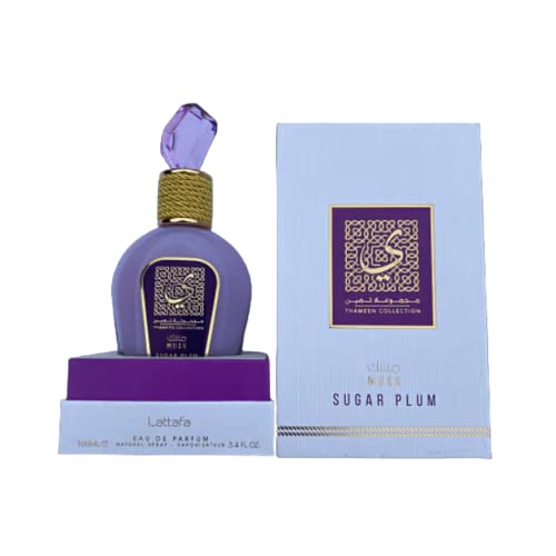 Lattafa Musk Sugar Plum Eau de Parfum Spray for Women - Floral Collection, 3.4oz