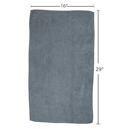 Microfiber Hair Towels 16x29 Inches - Fast-Drying, 10-Pack, Granite Blue