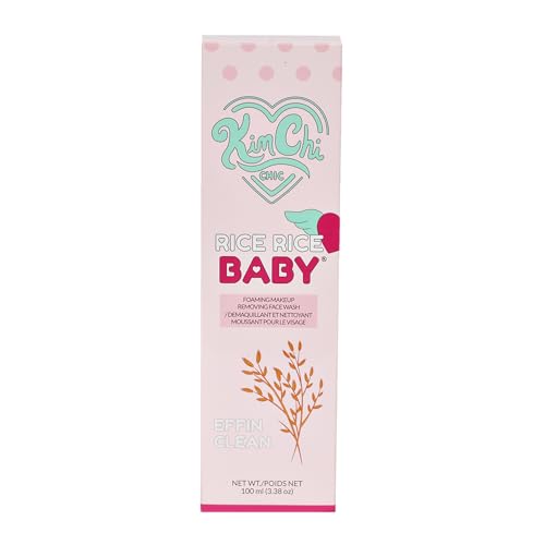 KimChiChic Beauty Rice Rice Baby Foaming Makeup Removing Face Cleanser - with Rice Extract & Collagen, Deep Cleans, Soothes, & Removes Makeup - 3.38 fl oz