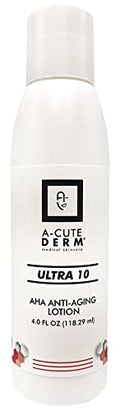 A-Cute Derm Ultra 10 AHA Anti-Aging Lotion 4 oz – Exfoliating Face & Body