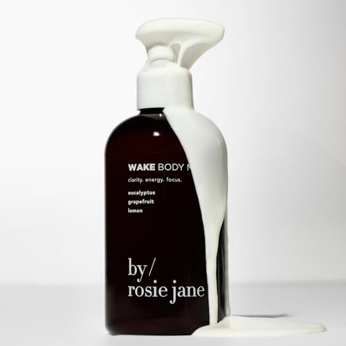 By Rosie Jane Wake Body Milk Skin Care - Milk Toner to Help Tone, Tighten and Hydrate Skin - Body Care Made with Eucalyptus, Grapefruit & Lemon - Helps Promote Anti-Aging & Boost Radiance (250ml)