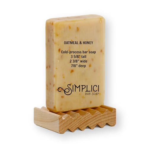 Oatmeal Honey Natural Bar Soap Set - Long-Lasting Fragrance-Free 6 Bars