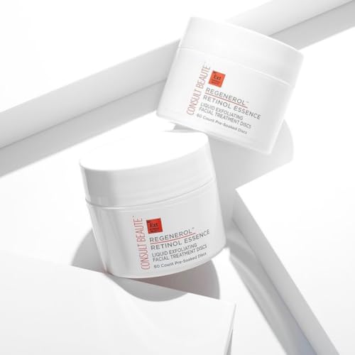 Consult Beaute Regenerol Retinol Facial Pads - Micro Exfoliating, Smoother Skin - 60 Disposable Wipes (2 Pack)