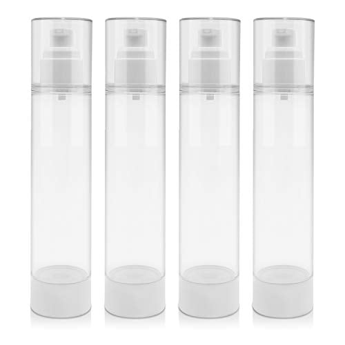 TRENDBOX 120ml / 4oz Airless Vaccum Pump Travel Bottles for Lotions, Cream - 4 Pack